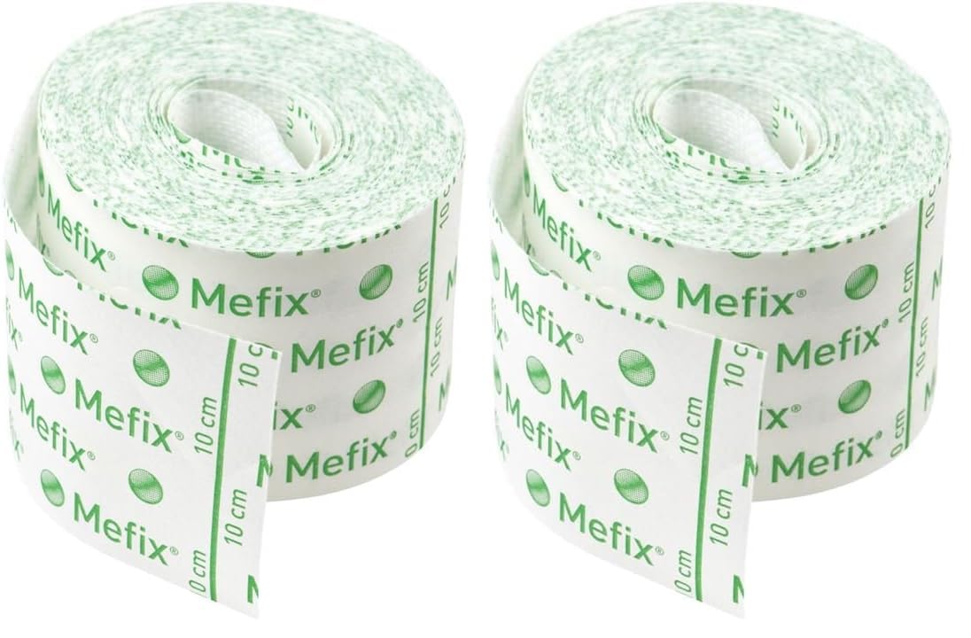 Mefix Self-Adhesive Tape 5cm x 10m - Water Vapour Permeable - Extensible Comfortable Dressing Retention - 4 Rolls - Damaged Box