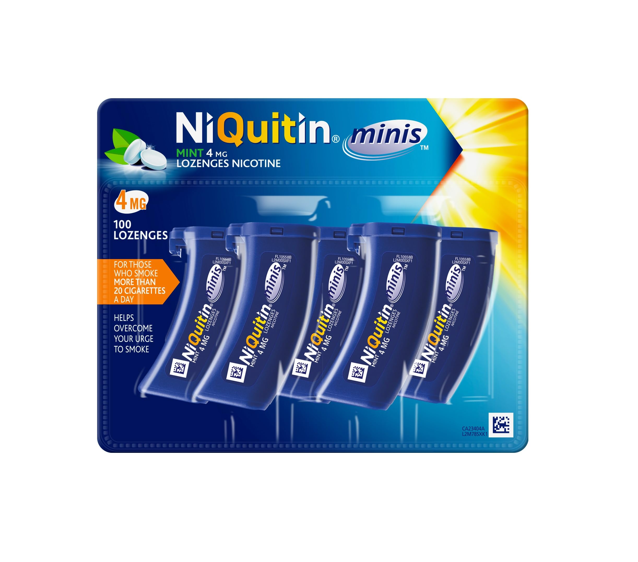 NiQuitin 4mg Minis Mint Lozenges - 5x20 Pack - Nicotine Stop Smoking Vaping Aid Oral Relief - Damaged Box - BBE 03/2028