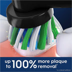 Oral-B Pro Cross Action Electric Toothbrush Head, Electric Toothbrush Heads, X-Shape and Angled Bristles for Deeper Plaque Removal, Pack of 4 Toothbrush Heads, Black, Replacement Heads - Damaged Box