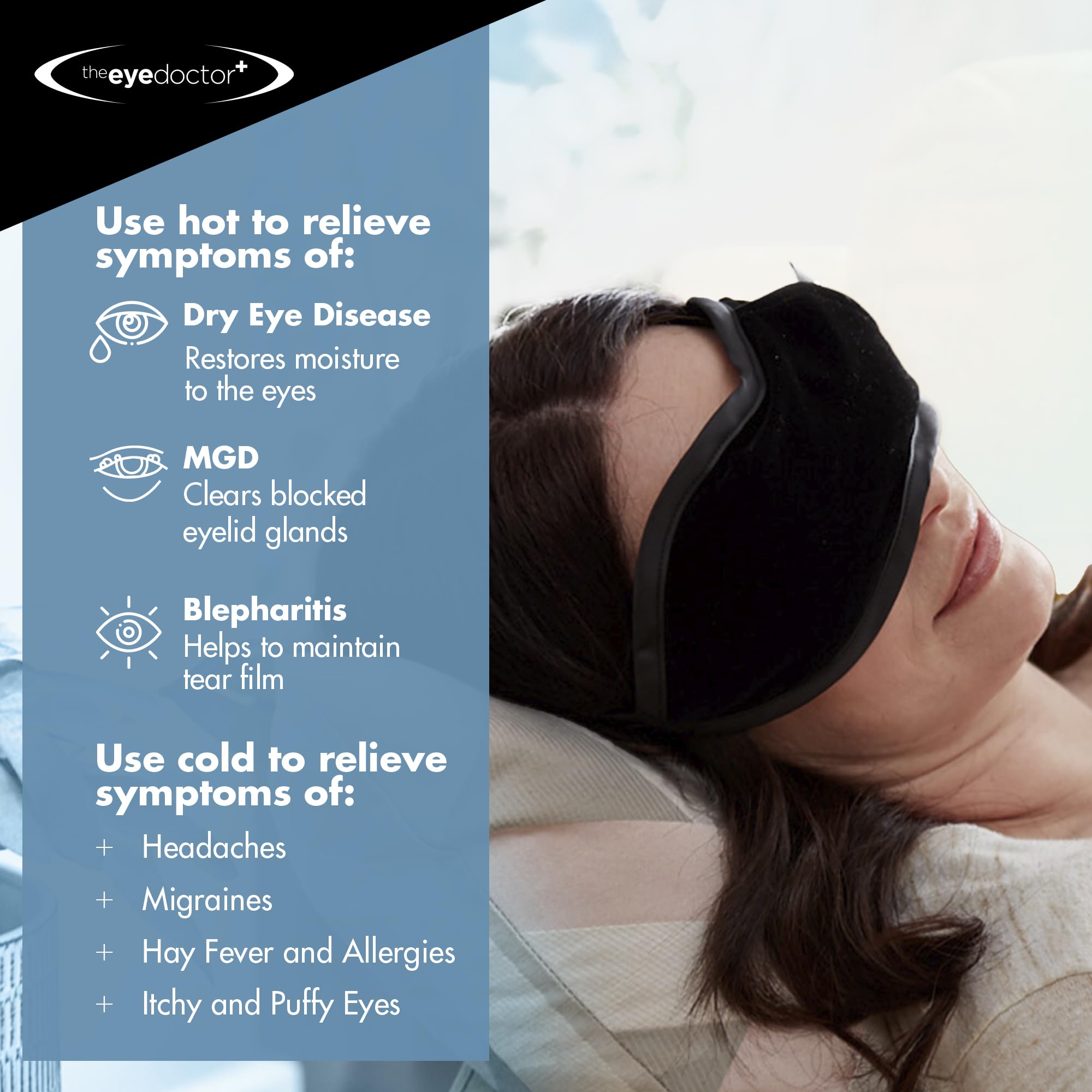 The Eye Doctor Heated Eye Mask - Dry Eyes, Blepharitis, MGD Relief - Reusable Microwave Safe Warm Compress with Antibacterial Protection - Damaged Box