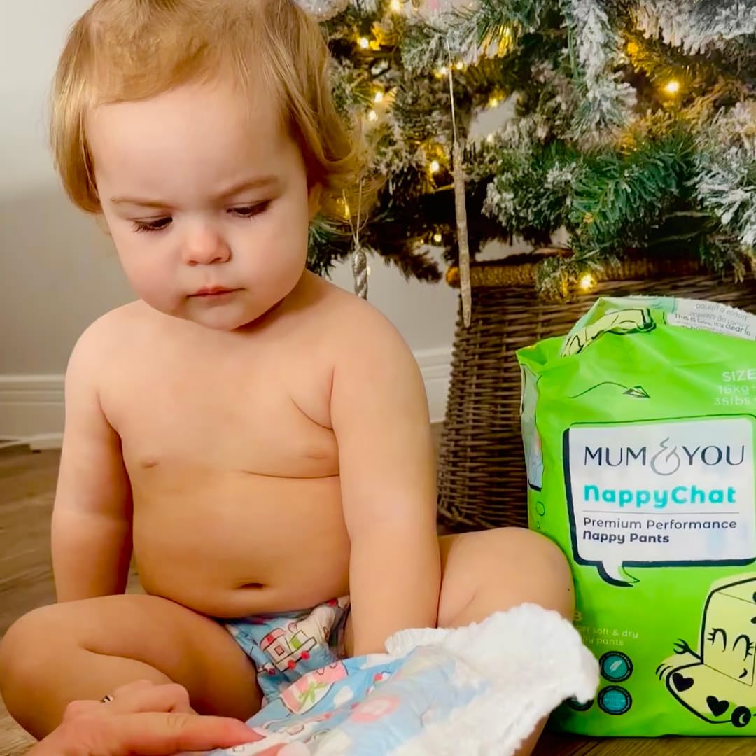 Mum & You Premium Dry Nappy Pants - Size 5 (11-25kg) - 80 Count - 12-Hr Leak Protection, Wetness Indicator, Rash Free - New