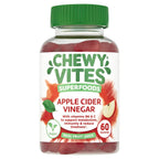 Chewy Vites Superfoods Apple Cider Vinegar Gummies, 60 Vitamin Gummies, 500 mg Apple Cider Vinegar, Vitamin C, Real Fruit Juice, 1 Month Supply, Vegan, Delicious Flavour - Very Good - BBE 09/2026