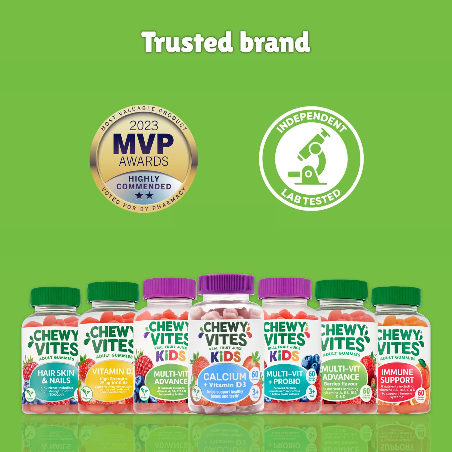 Chewy Vites Superfoods Apple Cider Vinegar Gummies, 60 Vitamin Gummies, 500 mg Apple Cider Vinegar, Vitamin C, Real Fruit Juice, 1 Month Supply, Vegan, Delicious Flavour - Very Good - BBE 09/2026