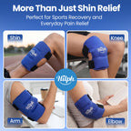 Hilph 2 Pcs Shin Splint Ice Pack - Reusable Calf Leg Hot & Cold Gel Compression Wrap for Swelling Tendonitis Sprains - Damaged Box