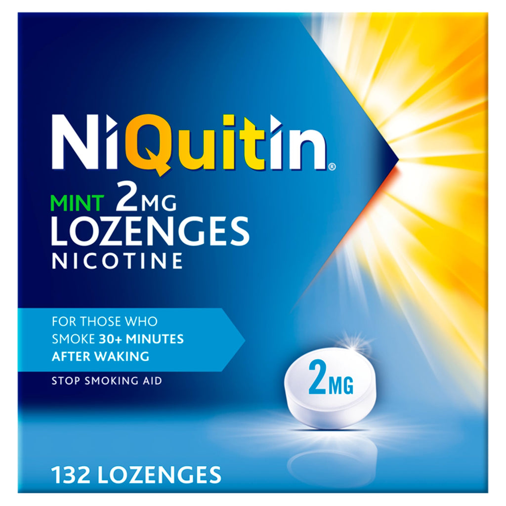 NiQuitin Mint Nicotine Lozenges 2mg - Stop Smoking Aid - 132 Count Quit Aid - Damaged Box - BBE 11/2027
