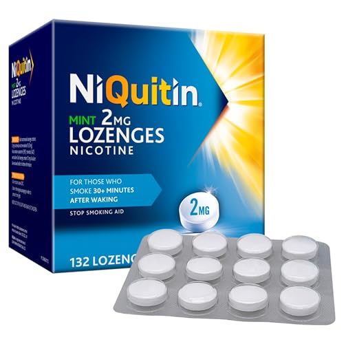 NiQuitin Mint Nicotine Lozenges 2mg - Stop Smoking Aid - 132 Count Quit Aid - Damaged Box - BBE 11/2027