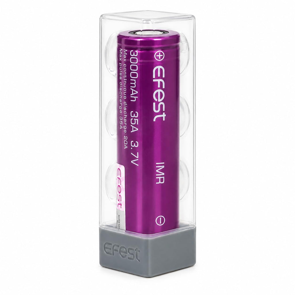 EFEST 3000mAh Rechargeable Battery - Single 18650 Li-ion Cell with Protective Case - Damaged Box