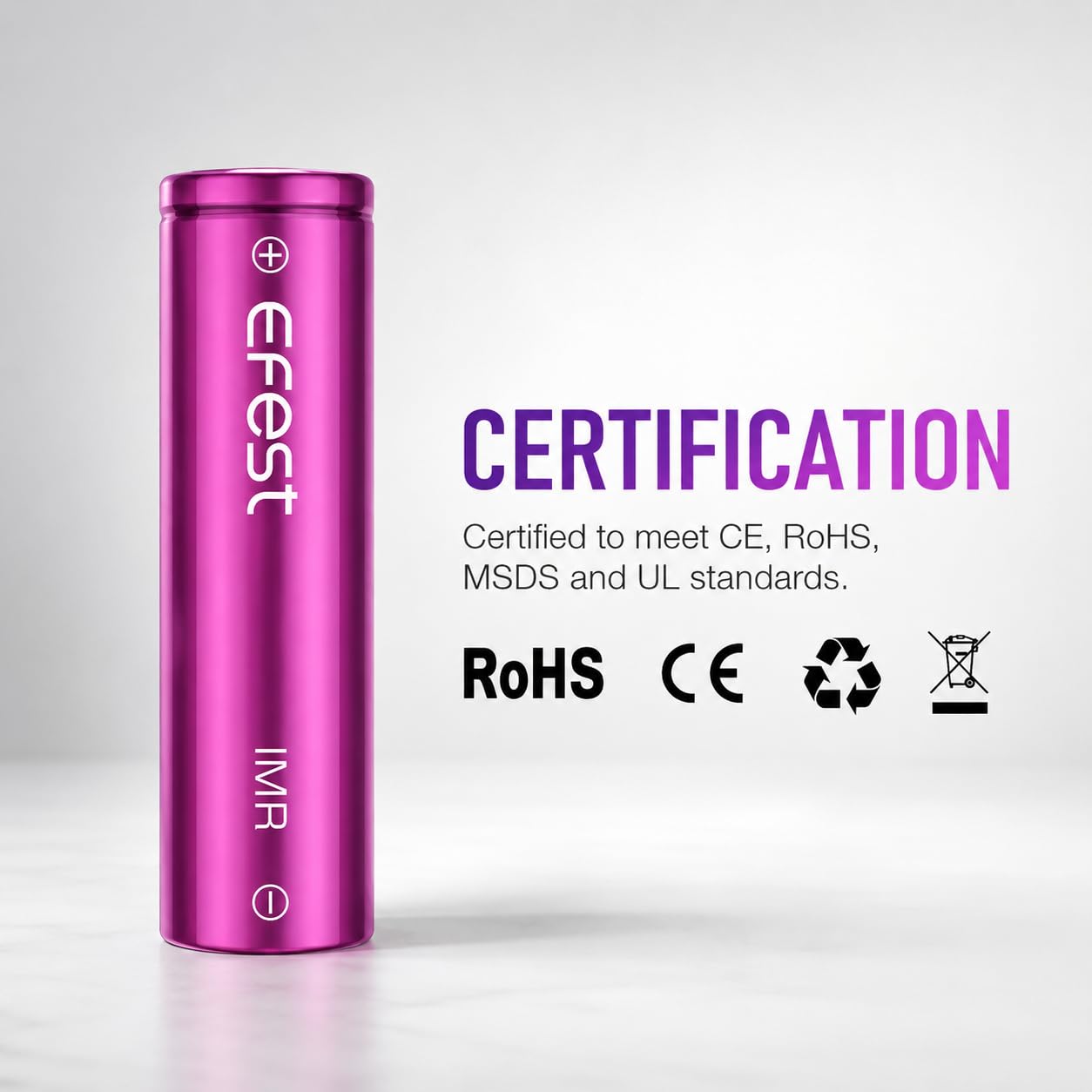 EFEST 3000mAh Rechargeable Battery - Single 18650 Li-ion Cell with Protective Case - Damaged Box