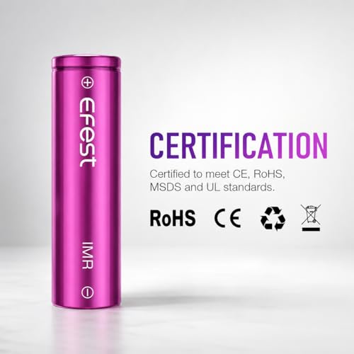 EFEST 3000mAh Rechargeable Battery - Single 18650 Li-ion Cell with Protective Case - Damaged Box
