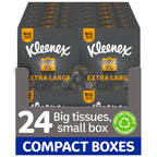 Kleenex Extra Large Facial Tissues - 24 Compact Tissue Boxes - Soft Strong Extra Big Bulk Pack - Damaged Box