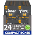 Kleenex Extra Large Facial Tissues - 24 Compact Tissue Boxes - Soft Strong Extra Big Bulk Pack - Damaged Box