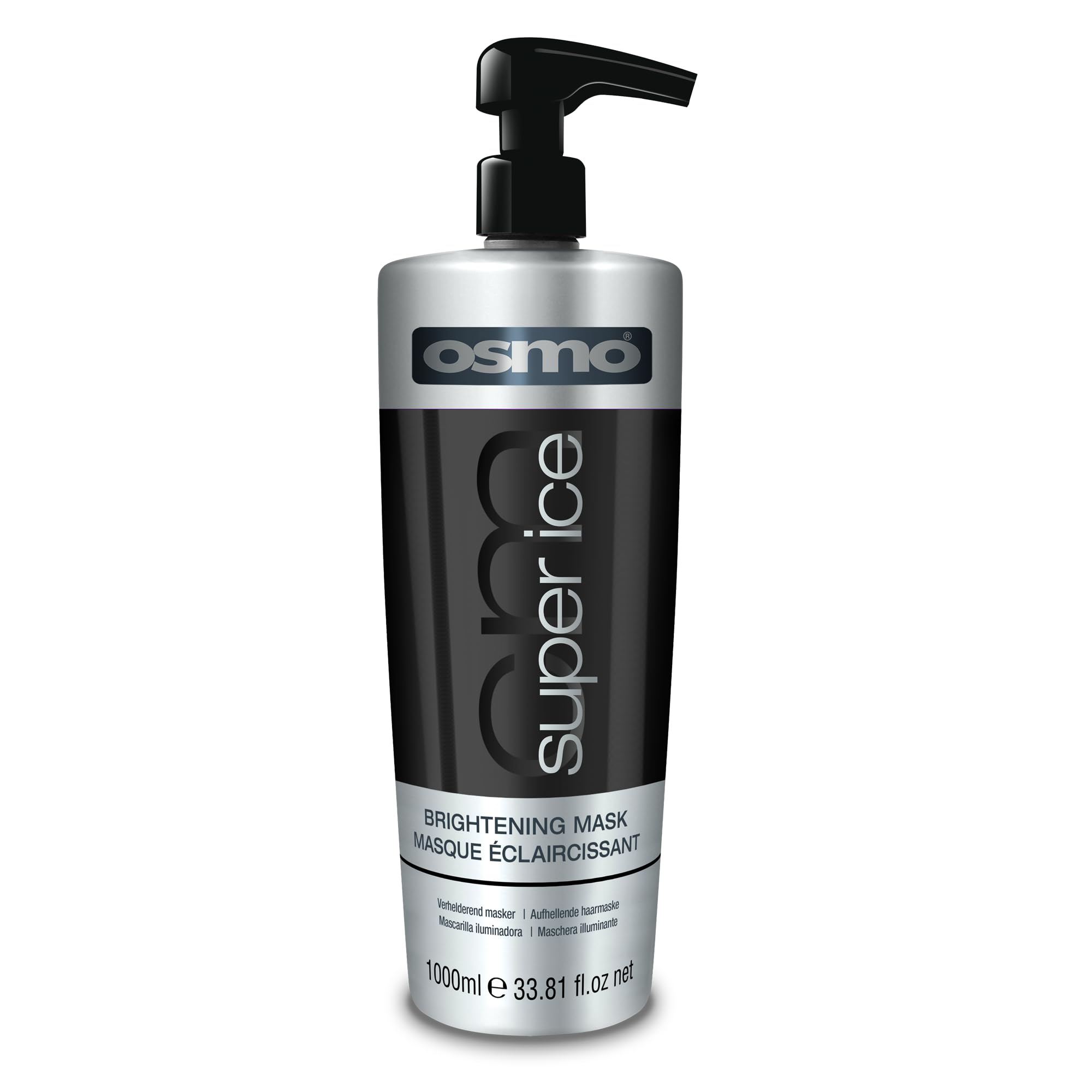 OSMO Super Ice Shampoo 1000ml - Black Pigment Toning for Blonde & Bleached Hair - Vegan Sulphate-Free Neutralises Brassy Yellow Tones - Damaged Box