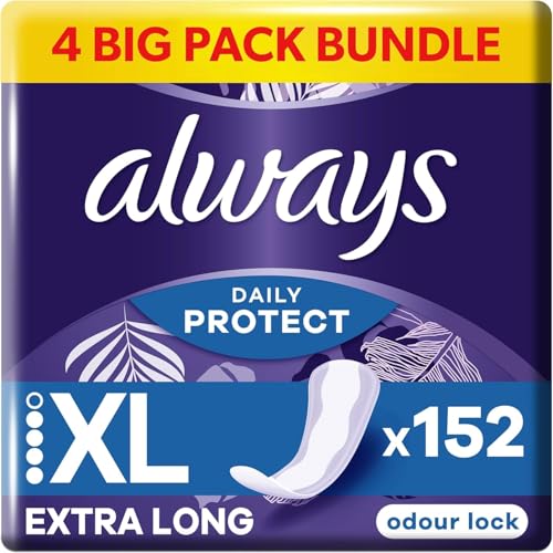 Always Daily Protect Extra Long Panty Liners - 4x38 Pack - Odour Lock - Side Protection - Comfortable - Damaged Box