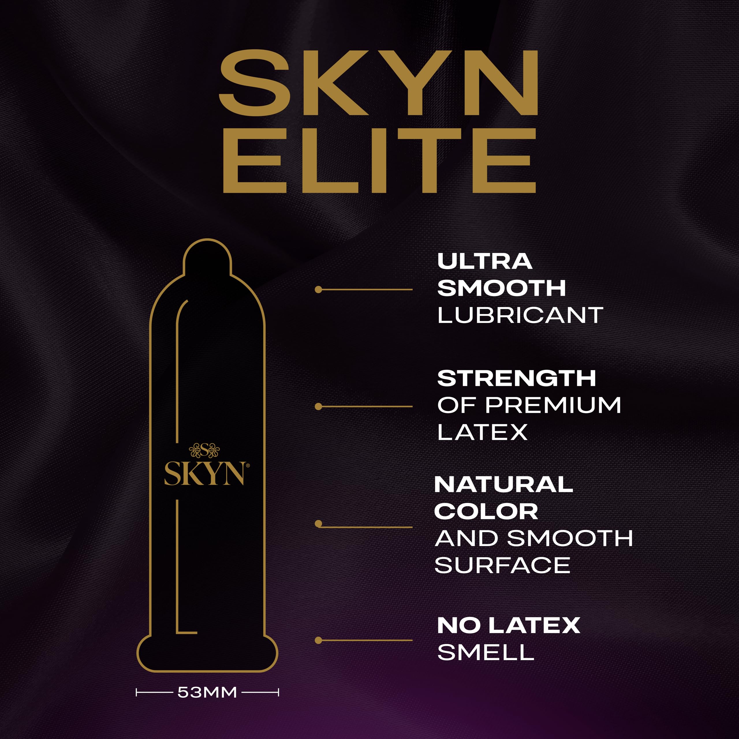 SKYN Elite Condoms - 24 Pack Ultra-Thin Latex Free Regular Size 53mm - SKYNFEEL Lubricated Smooth Surface - Damaged Box - BBE 04/2030
