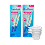 Clear & Simple Pregnancy Test 20 MIU Sensitivity Early Detection Pregnancy Test - 4 Pregnancy Tests Bundled with 4 Hygienic Urine Sample Pots - Damaged Box