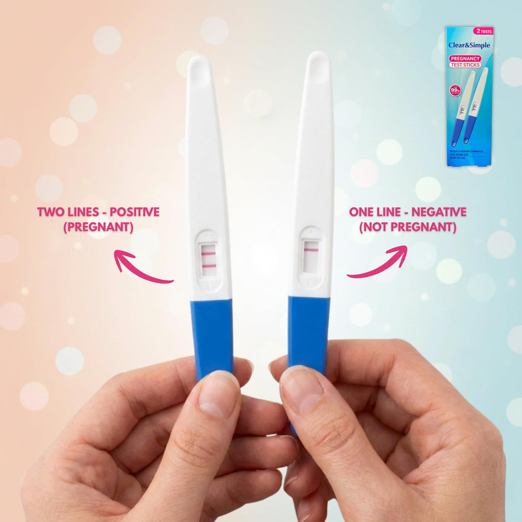 Clear & Simple Pregnancy Test 20 MIU Sensitivity Early Detection Pregnancy Test - 4 Pregnancy Tests Bundled with 4 Hygienic Urine Sample Pots - Damaged Box