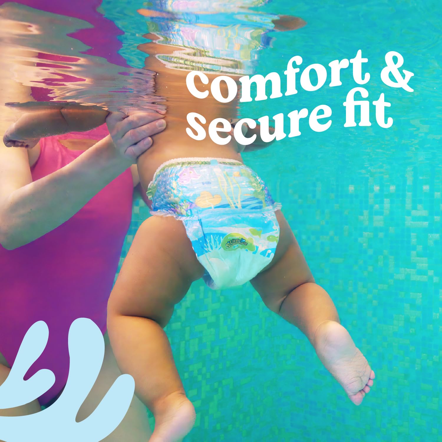 Huggies Little Swimmers Swim Nappies Size 2-3 (3-8kg) 36 Pants - Adjustable Tabbed Sides Frozen Design Baby Swimming Nappies - Damaged Box