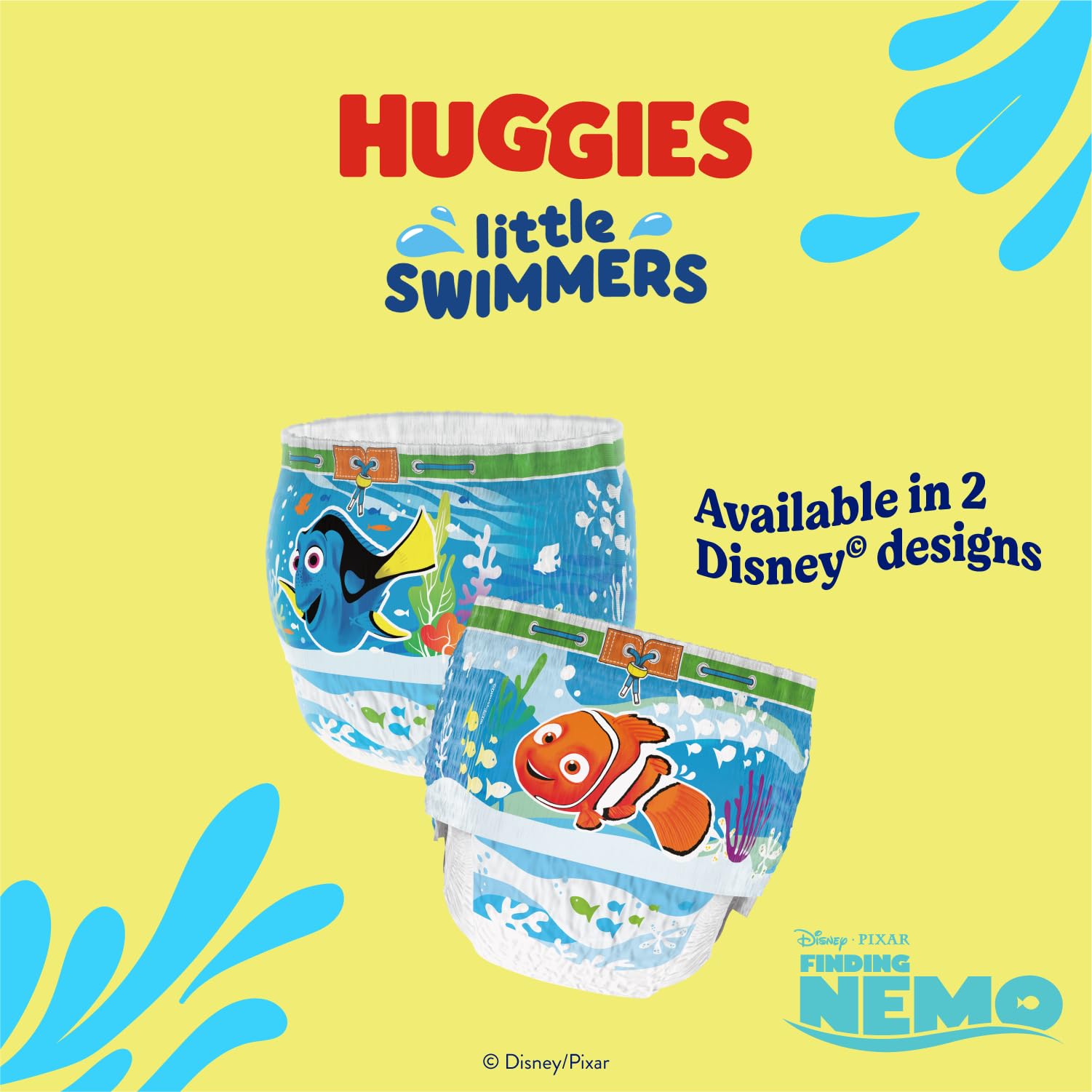 Huggies Little Swimmers Swim Nappies Size 2-3 (3-8kg) 36 Pants - Adjustable Tabbed Sides Frozen Design Baby Swimming Nappies - Damaged Box