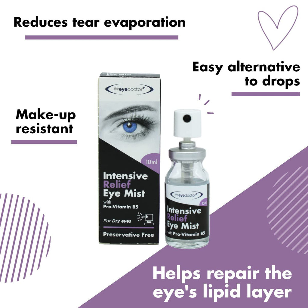 The Eye Doctor Eye Mist Intensive Relief - 10ml Spray - Dry Tired Irritated Eyes - Pro-Vitamin B5 - Contact Lens Safe - Damaged Box - BBE 02/2028