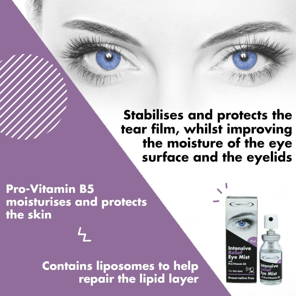 The Eye Doctor Eye Mist Intensive Relief - 10ml Spray - Dry Tired Irritated Eyes - Pro-Vitamin B5 - Contact Lens Safe - Damaged Box - BBE 02/2028