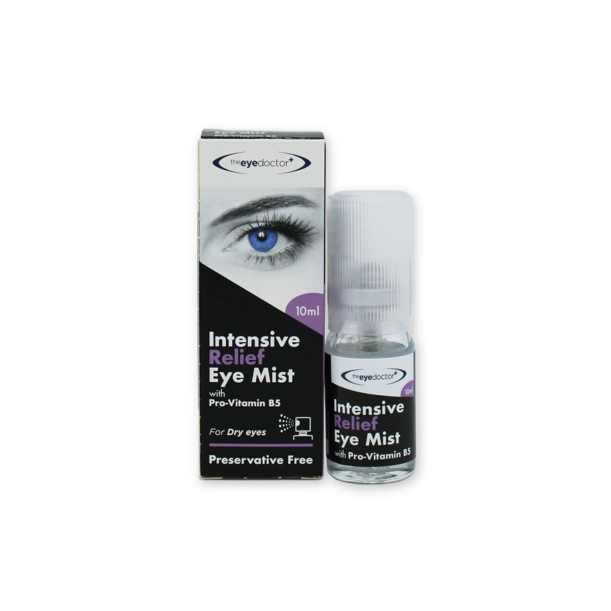 The Eye Doctor Eye Mist Intensive Relief - 10ml Spray - Dry Tired Irritated Eyes - Pro-Vitamin B5 - Contact Lens Safe - Damaged Box - BBE 02/2028