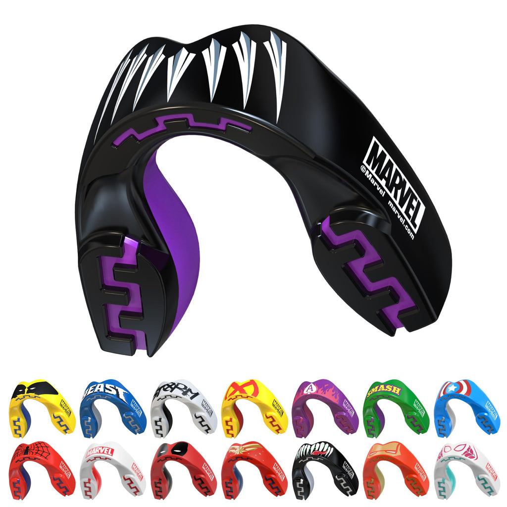 Marvel Black Panther Sports Mouthguard - Dual Layer Premium Gum Shield for Adults - Boxing MMA Rugby Martial Arts Judo with Case - Damaged Box