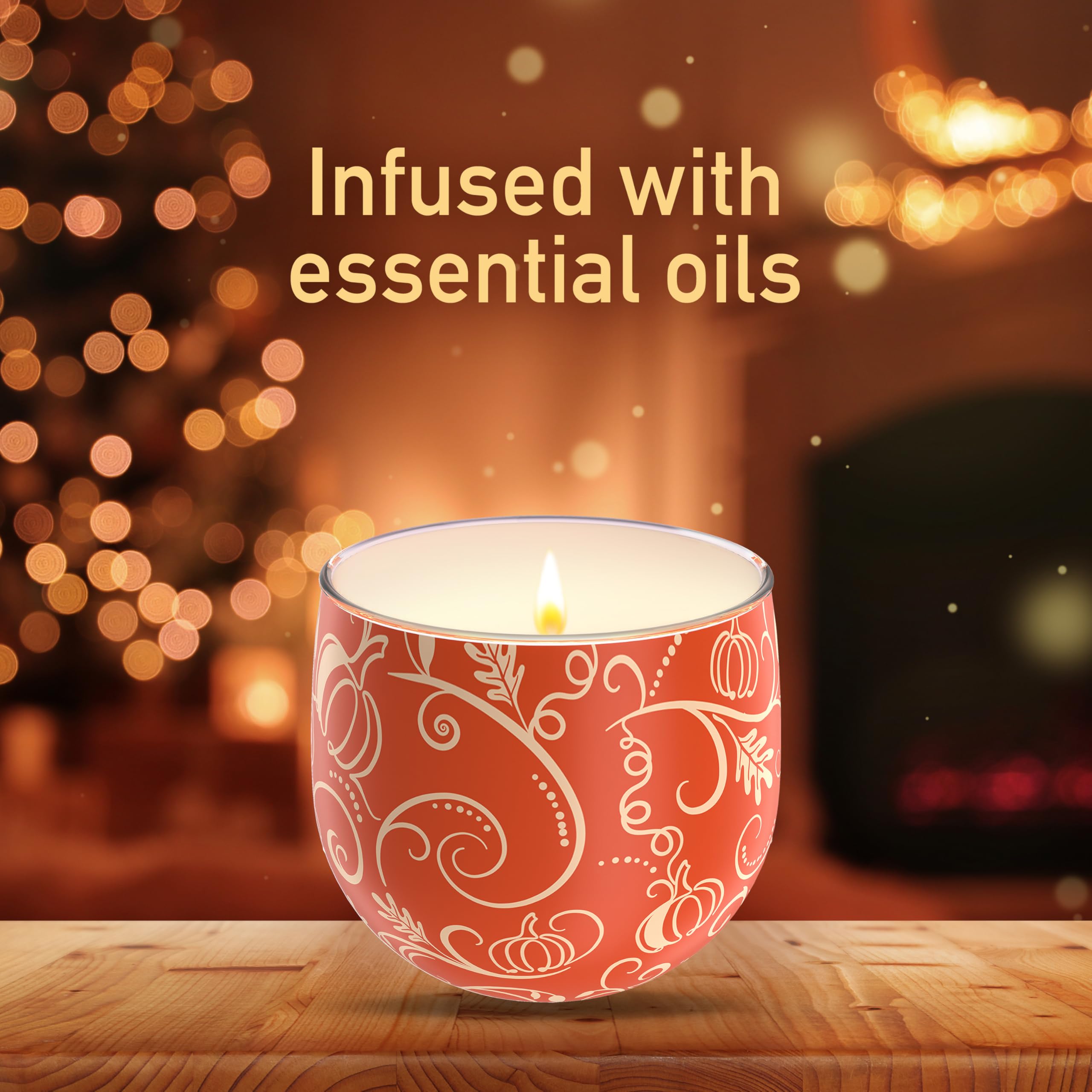 Glade Scented Candle - Pumpkin Spice Latte - Essential Oils - 25 Hr Burn - Christmas Limited Edition - 6 Pack 108g - Damaged Box