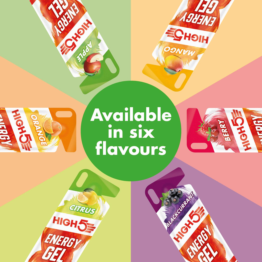 HIGH5 Energy Gels - Apple 20x 40g - Glucose Gel for Running Cycling Endurance - Natural Fruit Juice On-the-Go Fuel - Damaged Box - BBE 08/2026