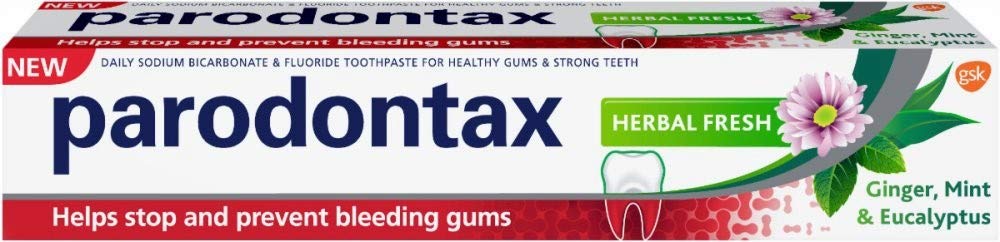 Parodontax Herbal Fresh Toothpaste - Gum Health & Plaque Removal - Mint Fluoride - 75ml Tube - Damaged Box - BBE 03/2028