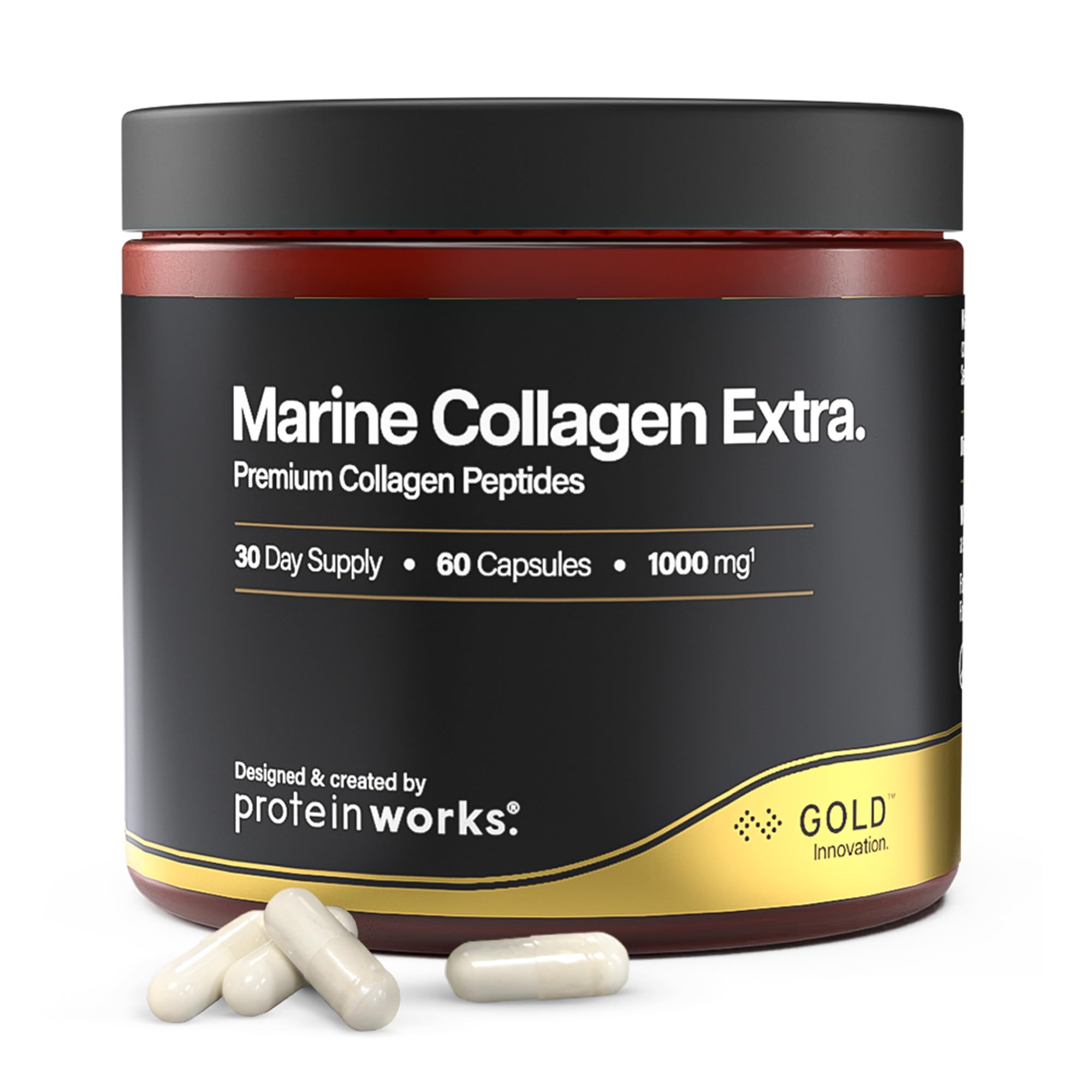Protein Works Marine Collagen Extra Gold 60 Capsules Hydrolysed Supplement - New - BBE 09/2026
