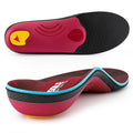 VALSOLE Orthotic Arch Support Insoles for Plantar Fasciitis Flat Feet Heel Pain - UK 12 Red Black - New
