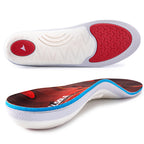 VALSOLE Orthotic Arch Support Insoles for Plantar Fasciitis Flat Feet Heel Pain - UK 12 Red Black - New