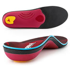 VALSOLE Orthotic Arch Support Insoles for Plantar Fasciitis Flat Feet Heel Pain - UK 12 Red Black - New