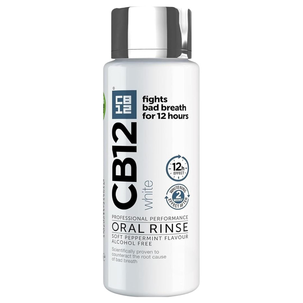CB12 Whitening Peppermint Mouthwash 250ml - Oral Care Fresh Breath Rinse - New - BBE 07/2028