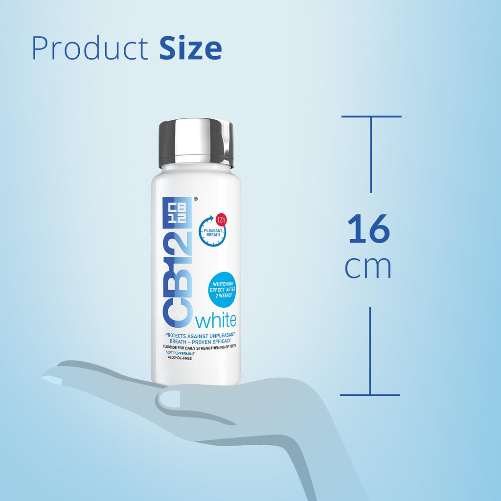 CB12 Whitening Peppermint Mouthwash 250ml - Oral Care Fresh Breath Rinse - New - BBE 07/2028