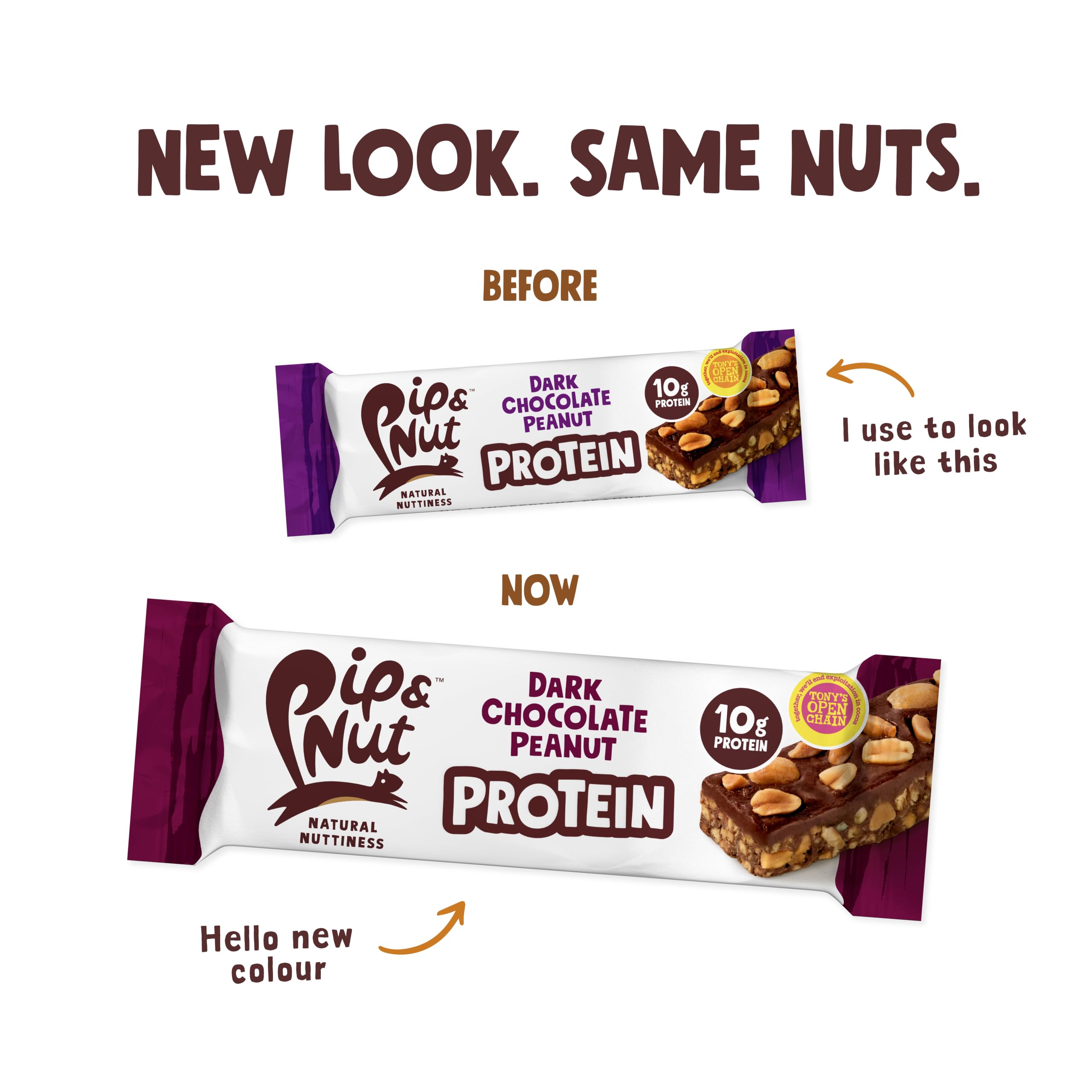 Pip & Nut Protein Bars - Dark Chocolate Peanut - High Protein Snack Bar - 15 x 46g Pack - Damaged Box - BBE 09/2026