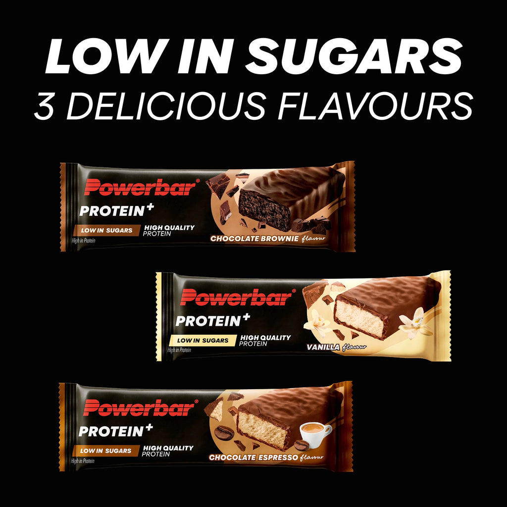 Powerbar Protein Plus Bars - Chocolate Espresso - 16x35g - High Protein Low Sugar Palm Oil Free Snack Bar - New - BBE 04/2026
