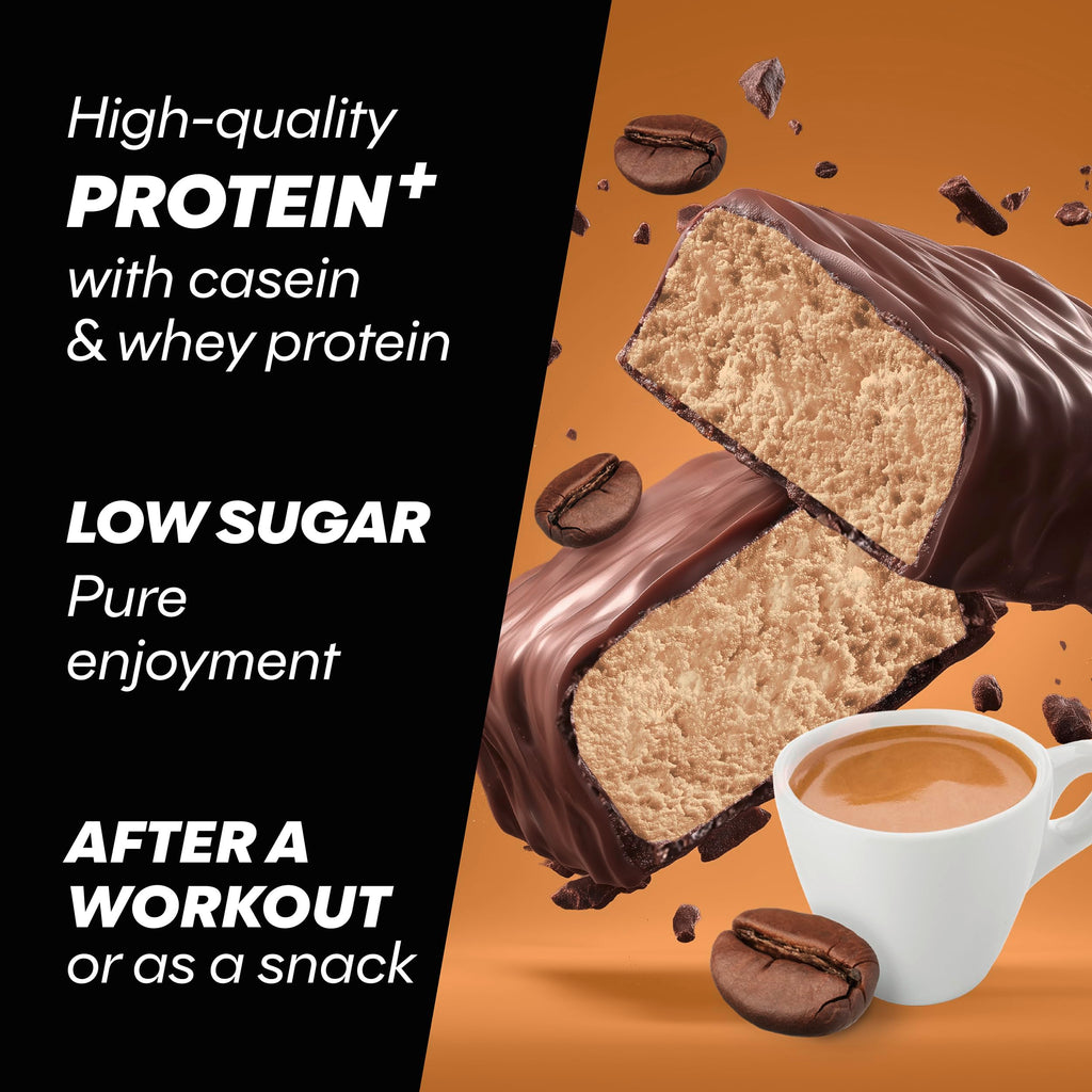Powerbar Protein Plus Bars - Chocolate Espresso - 16x35g - High Protein Low Sugar Palm Oil Free Snack Bar - New - BBE 04/2026