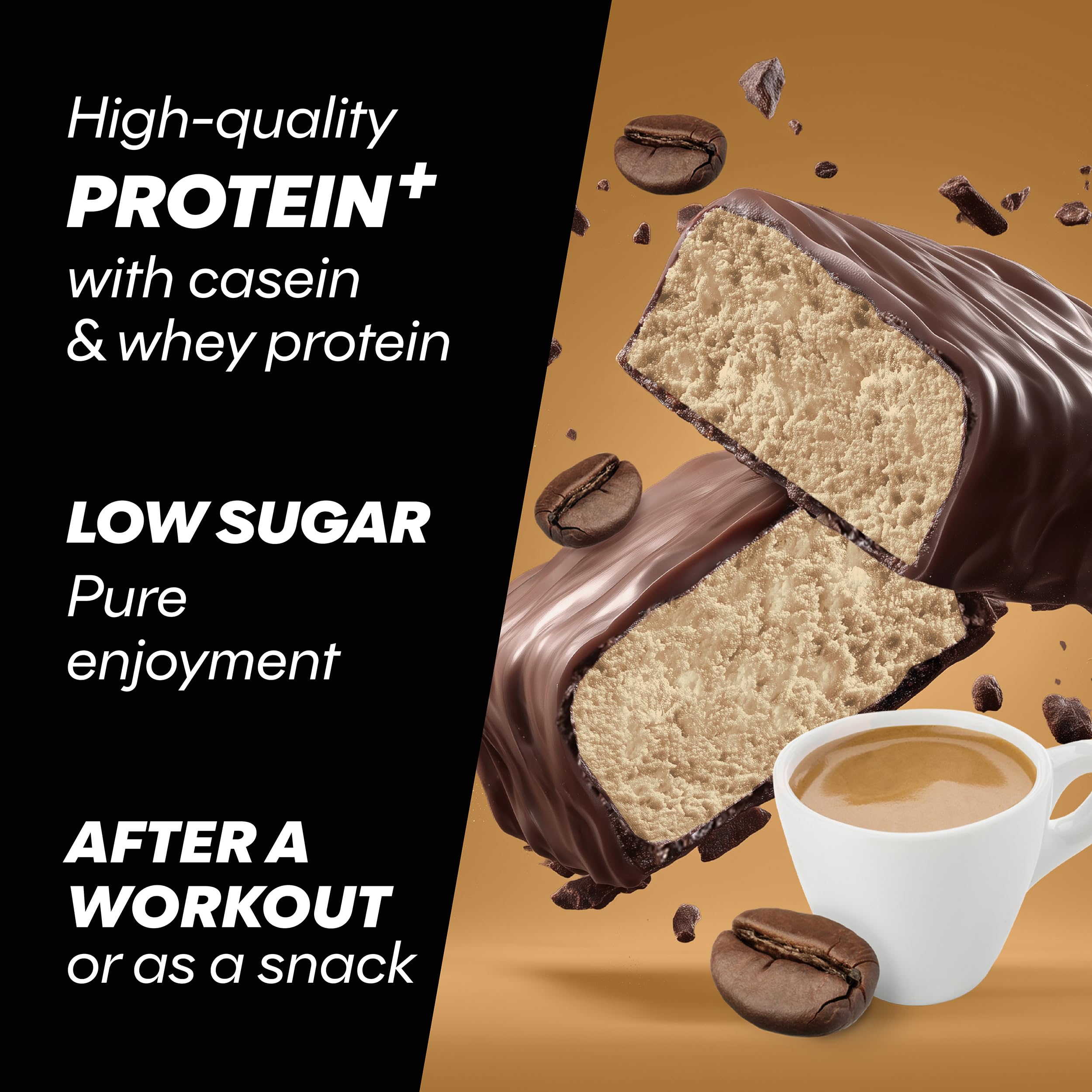 Powerbar Protein Plus Bars - Chocolate Espresso - 16x35g - High Protein Low Sugar Palm Oil Free Snack Bar - New - BBE 04/2026