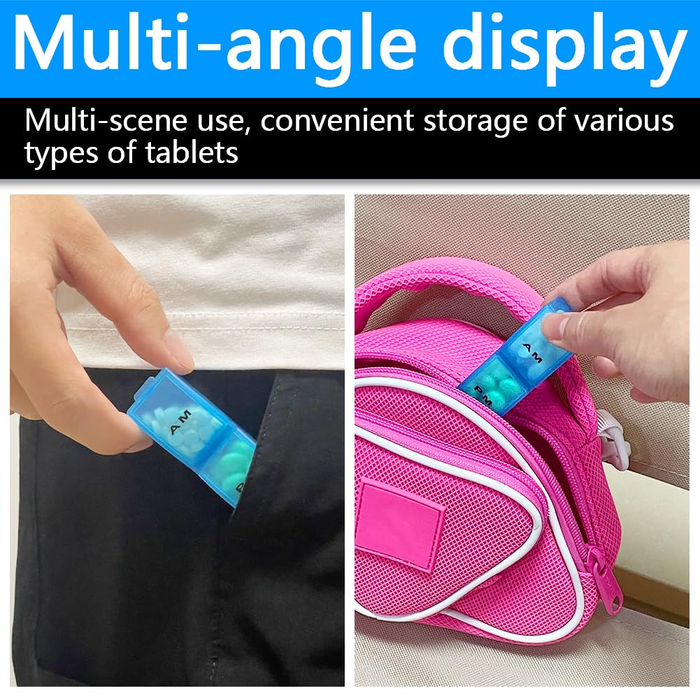 Liujiami Monthly Pill Box Organiser - 31 Day AM PM Pill Dispenser - 32 Compartments - Medication Vitamin Supplement Case - Damaged Box