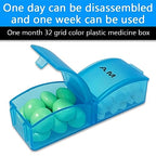 Liujiami Monthly Pill Box Organiser - 31 Day AM PM Pill Dispenser - 32 Compartments - Medication Vitamin Supplement Case - Damaged Box