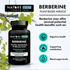 Nature Diet Berberine, 1000 mg Berberine HCL per Serving, 60 Vegan Capsules - Damaged Box - BBE 07/2026