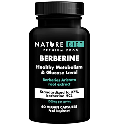 Nature Diet Berberine, 1000 mg Berberine HCL per Serving, 60 Vegan Capsules - Damaged Box - BBE 07/2026