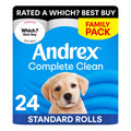 Andrex Complete Clean Toilet Roll - 24 Rolls, 3-Ply, Bulk Pack, FSC Certified Toilet Paper - Damaged Box
