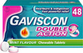 Gaviscon Double Action Chewable Tablets - Mint Flavour - 48 Tablets - Heartburn Indigestion Relief - Damaged Box - BBE 02/2028