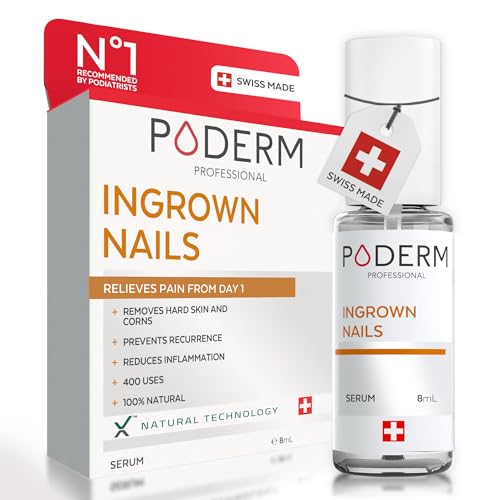 Poderm Emollient Ingrown Toenail Treatment - Swiss-Made Nail Softener for Thick Curved Nails - Pain Relief, Callus Softener - Damaged Box - BBE 03/2029