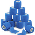 ANAMPION Self Adhesive Bandage 12 Rolls - 5cm x 4.5m Blue Cohesive Sports Tape Elastic Wrap for First Aid - Damaged Box