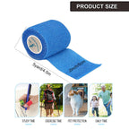 ANAMPION Self Adhesive Bandage 12 Rolls - 5cm x 4.5m Blue Cohesive Sports Tape Elastic Wrap for First Aid - Damaged Box