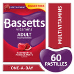 Bassetts Vitamins Adult Multivitamins - Raspberry & Pomegranate 60 Gummies - Immune Support Supplement - Damaged Box - BBE 07/2027