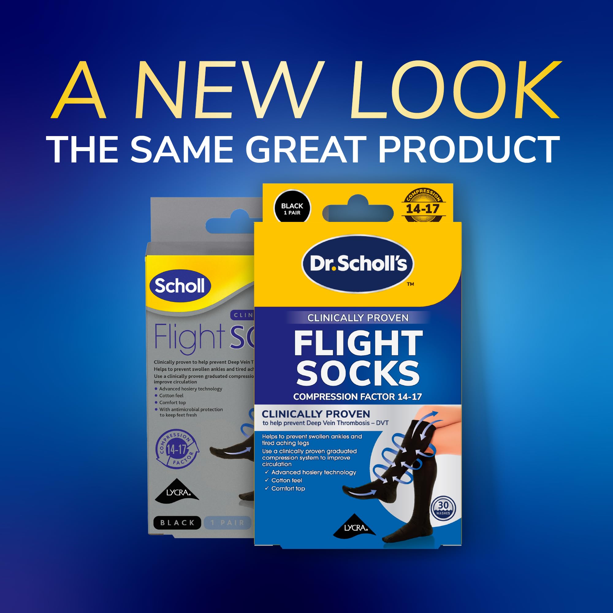 Dr. Scholl's Flight Socks - Compression Travel Socks - DVT & Swollen Ankle Prevention - Sheer - Size 9-12 - 1 Pair - Damaged Box